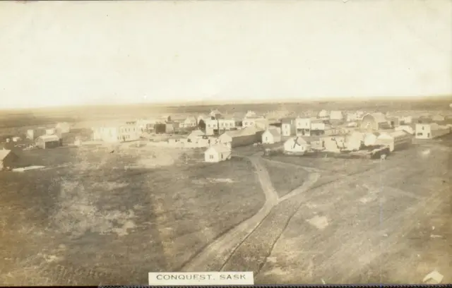 Aerial view of Conquest, Sask.